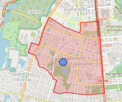 Bairro destacado no mapa - Engenheiro Luciano Cavalcante