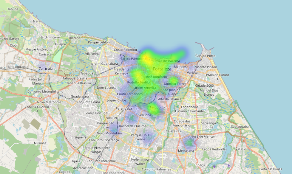 Mapa de calor estratégico - Fortaleza
